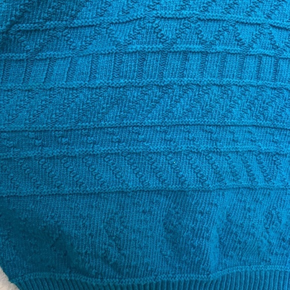 Vintage Colter Bay Textured Cotton Knit Cardigan in Turquoise size M - Picture 3 of 4